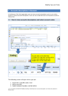 Basware guide - account codes and descriptions
