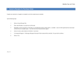 TechOne guide - How to cancel receipt of a PO and cancel a PO