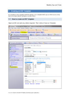TechOne guide - How to create an EIE template