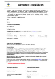 Advance Requisition