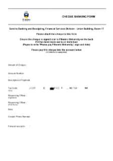 Cheque banking form