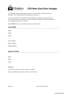 COS New User/User changes