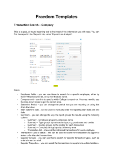 Fraedom reports and templates guide