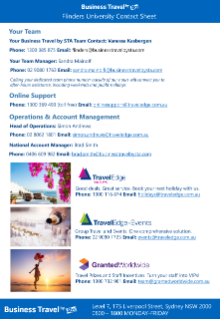 STA travel contacts