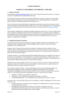 Evidence of performance for promotion guidelines