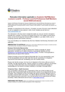 Relocation information for academic and professional staff