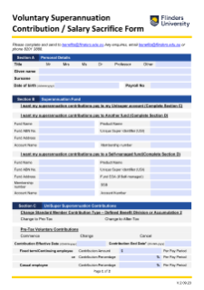 Superannuation salary sacrifice contribution form
